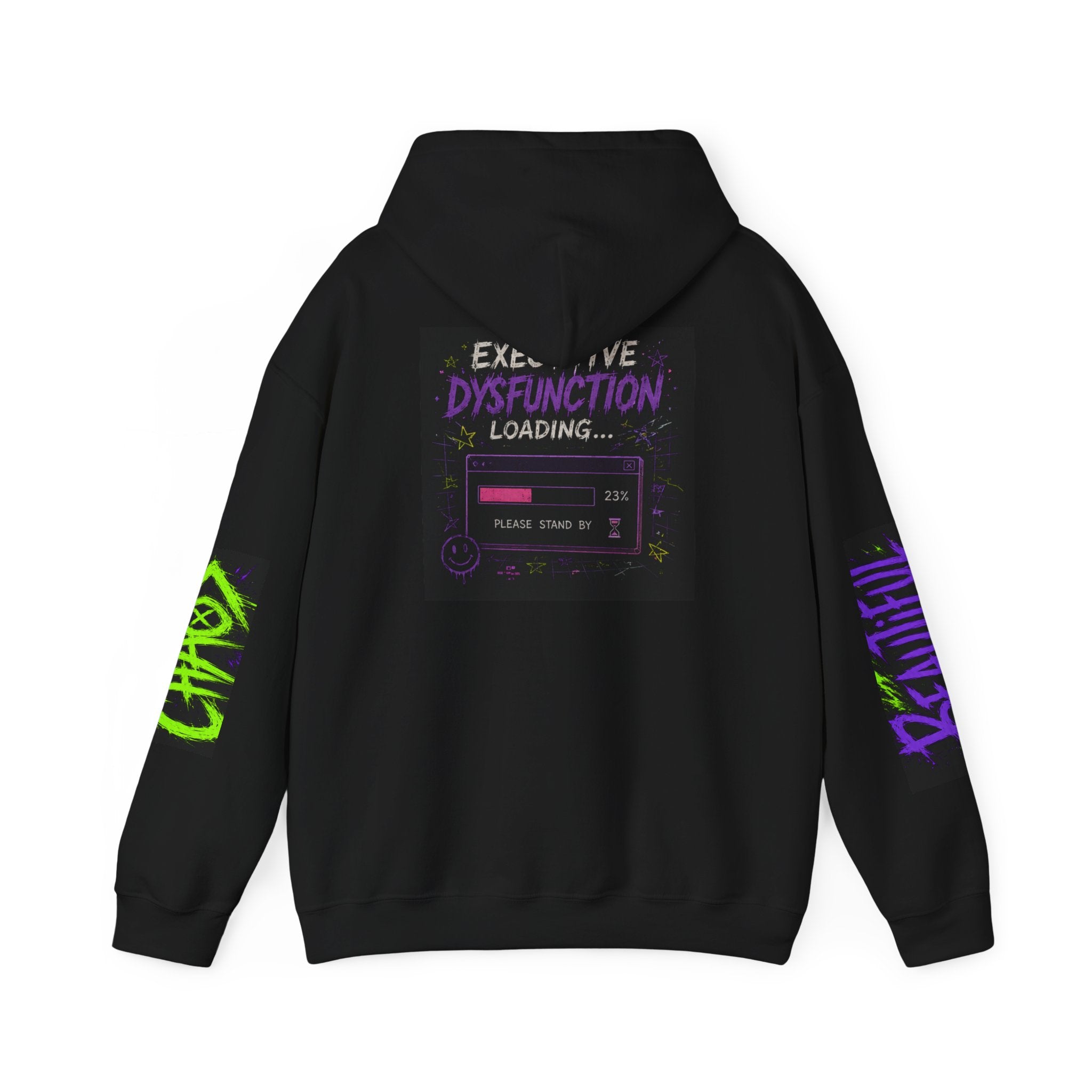 Hoodie — "Beautiful Chaos Company" Graphic Pullover (Executive Dysfunction Loading)