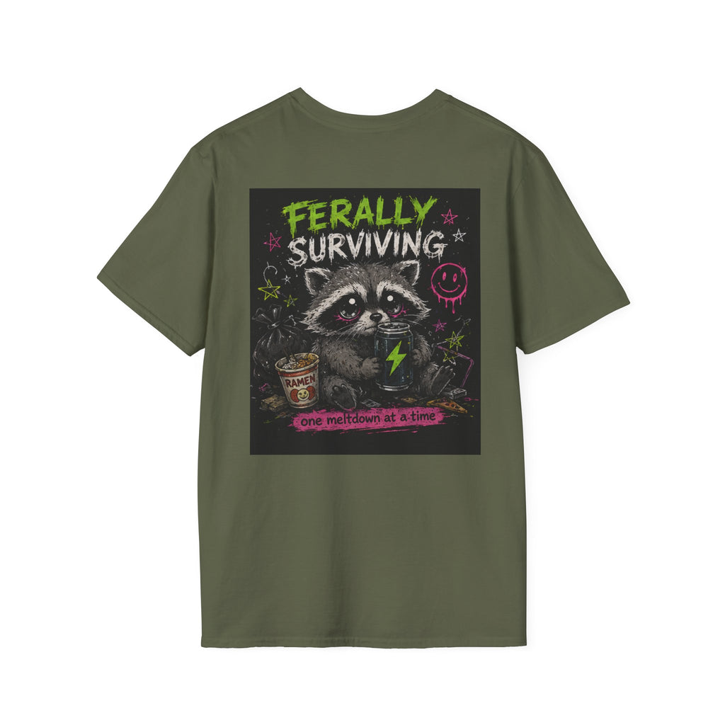 Beautiful Chaos Company T‑Shirt — Ferally Surviving Raccoon Graphic Tee