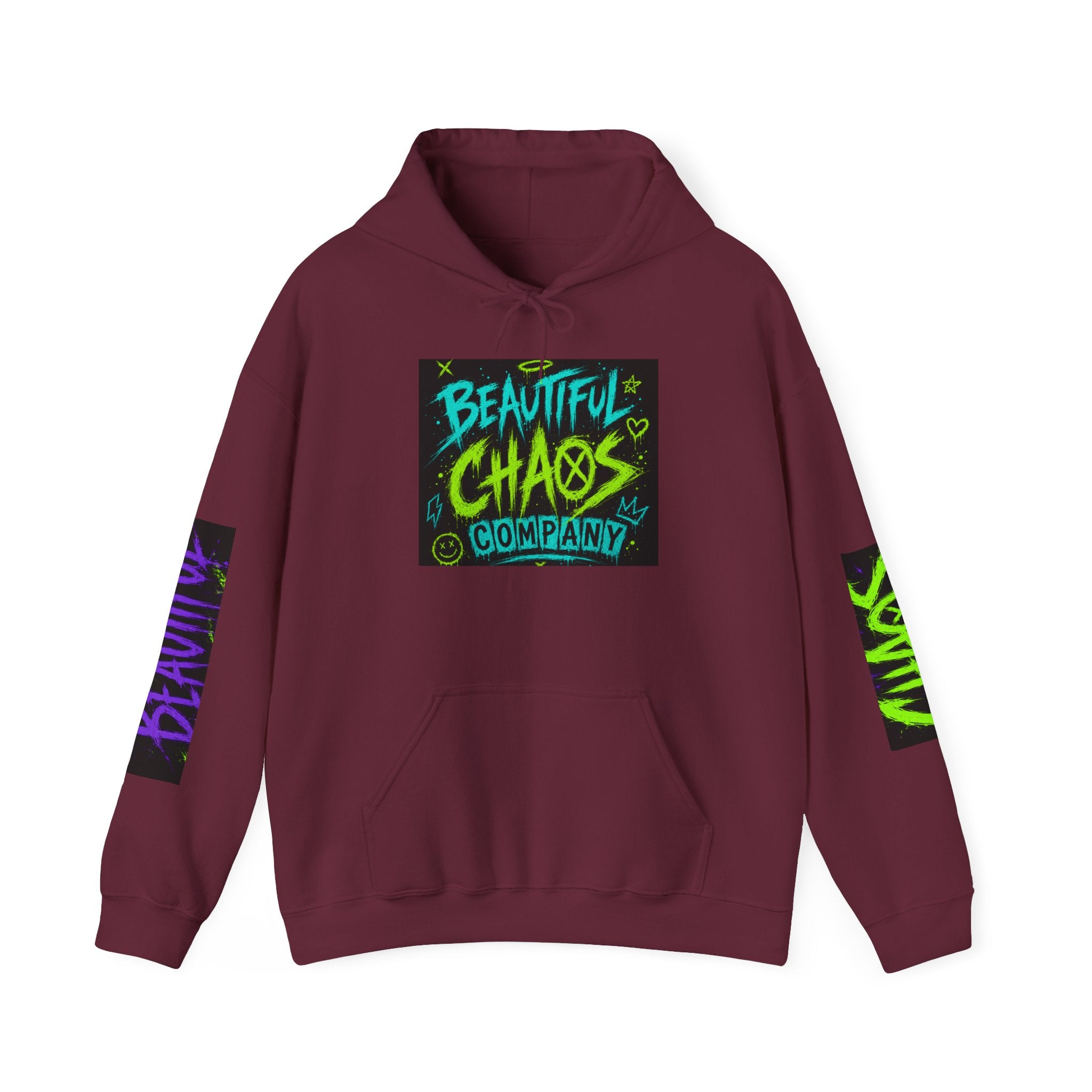Hoodie — "Beautiful Chaos Company" Graphic Pullover (Executive Dysfunction Loading)