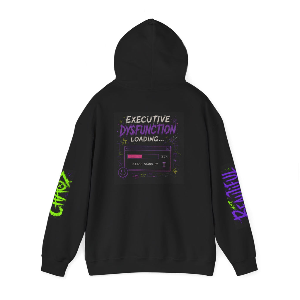 Hoodie — "Beautiful Chaos Company" Graphic Pullover (Executive Dysfunction Loading)