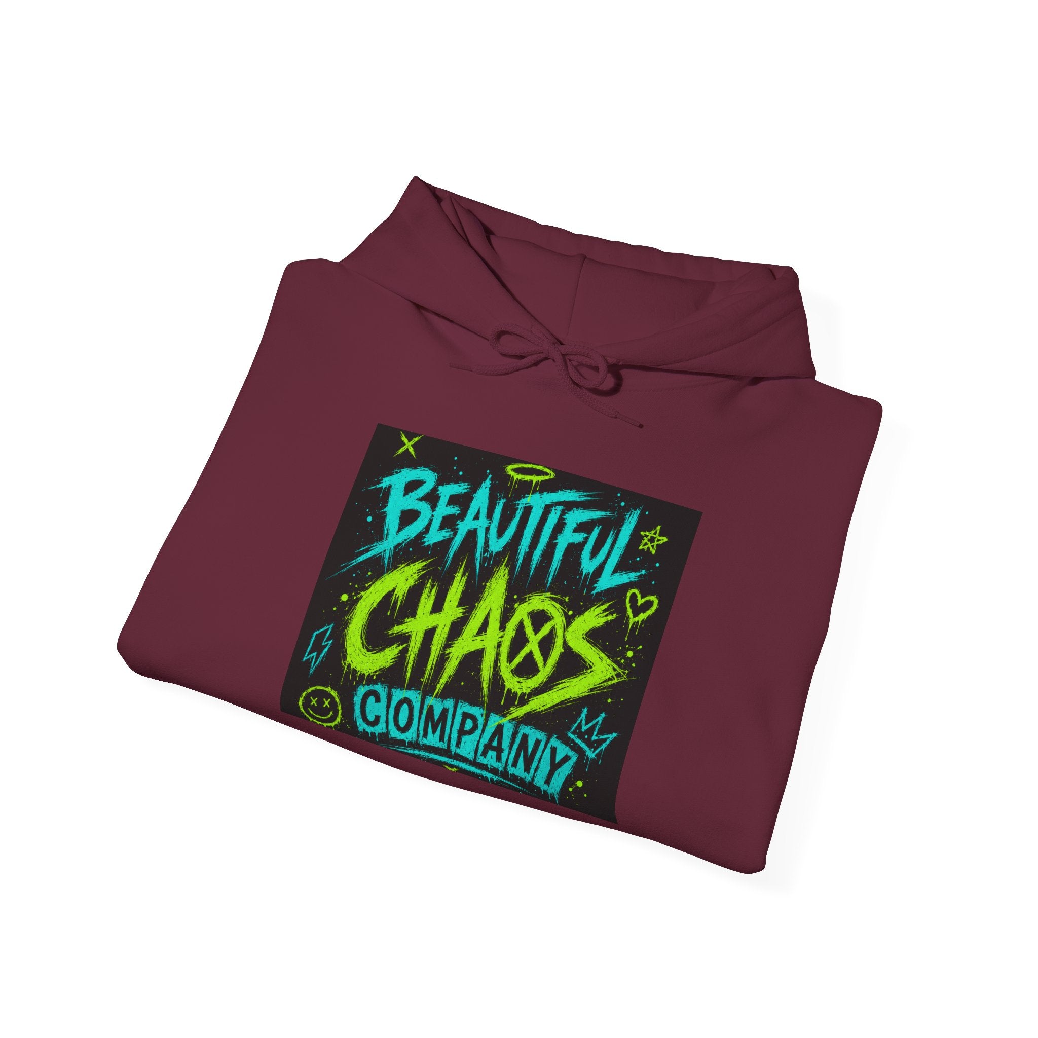 Hoodie — "Beautiful Chaos Company" Graphic Pullover (Executive Dysfunction Loading)