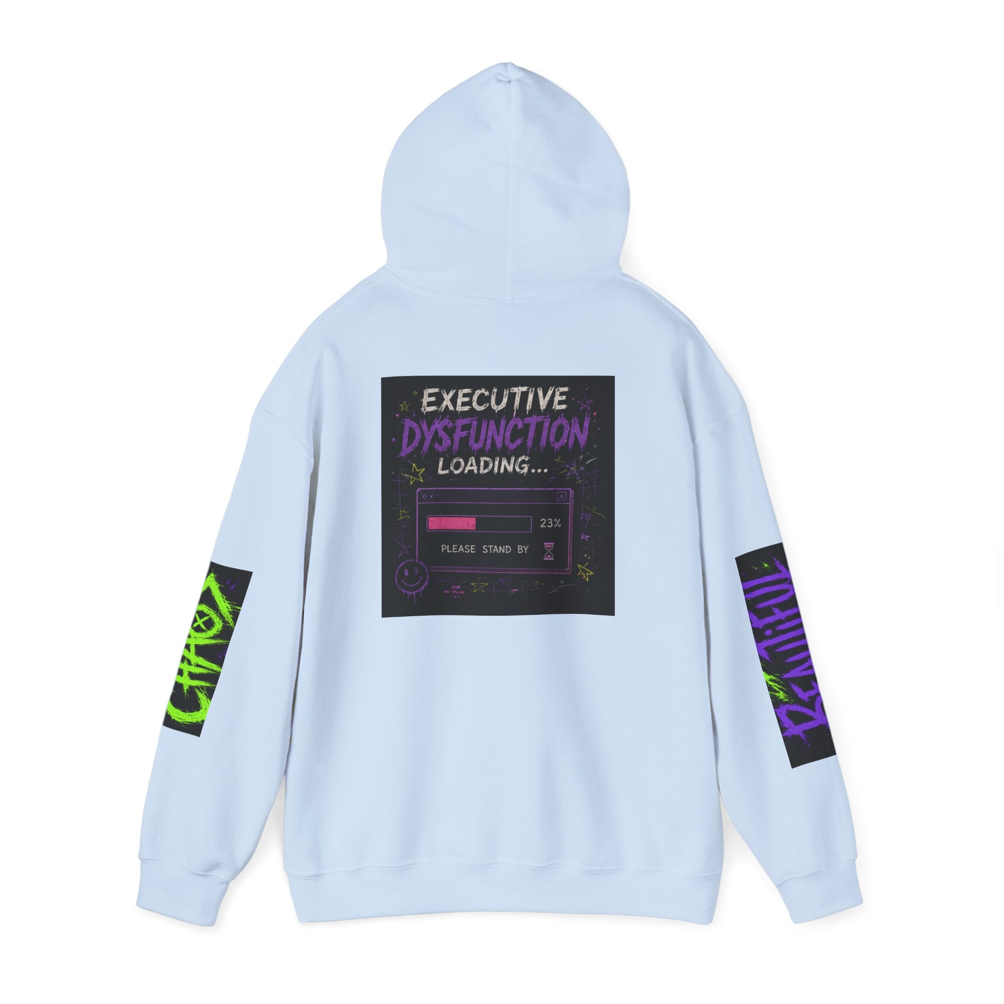 Hoodie — "Beautiful Chaos Company" Graphic Pullover (Executive Dysfunction Loading)