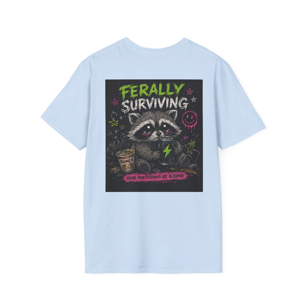 Beautiful Chaos Company T‑Shirt — Ferally Surviving Raccoon Graphic Tee
