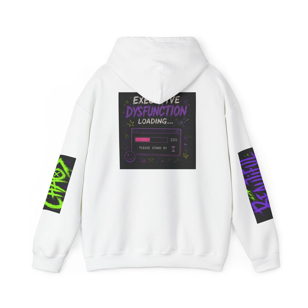 Hoodie — "Beautiful Chaos Company" Graphic Pullover (Executive Dysfunction Loading)