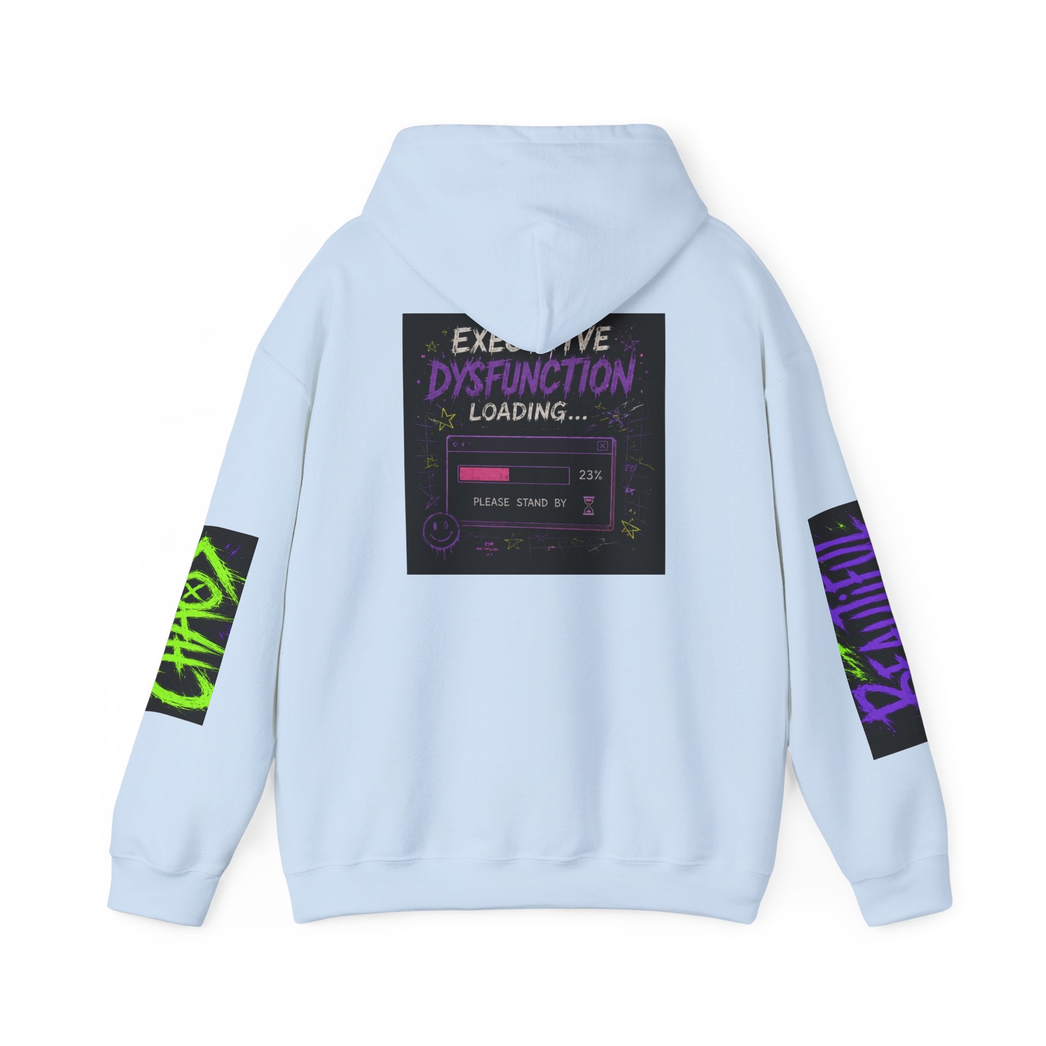 Hoodie — "Beautiful Chaos Company" Graphic Pullover (Executive Dysfunction Loading)