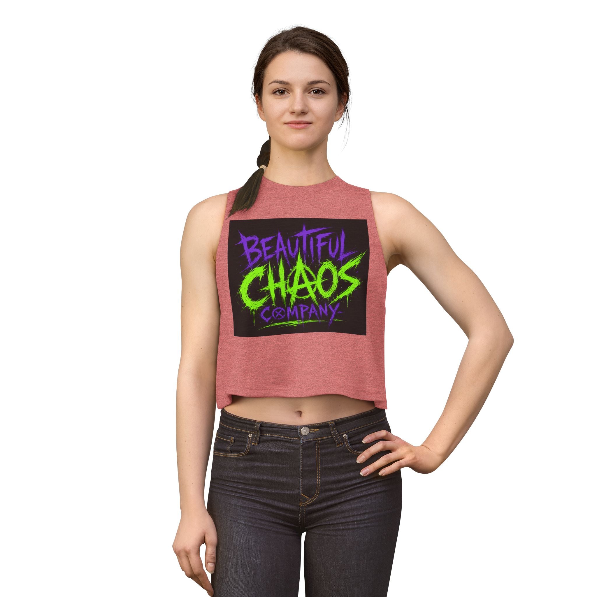 Beautiful Chaos Company Crop Top — Neon Punk Graphic Women's Tank