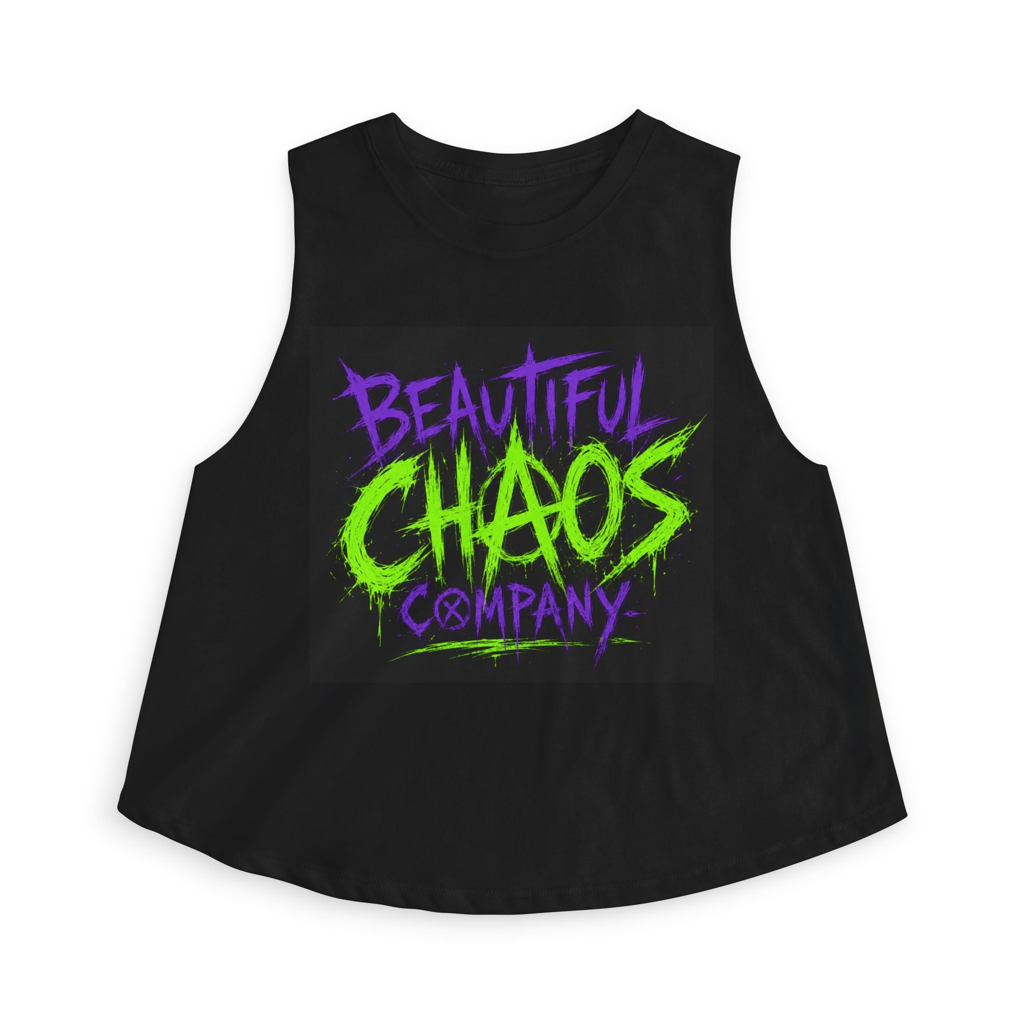 Beautiful Chaos Company Crop Top — Neon Punk Graphic Women's Tank