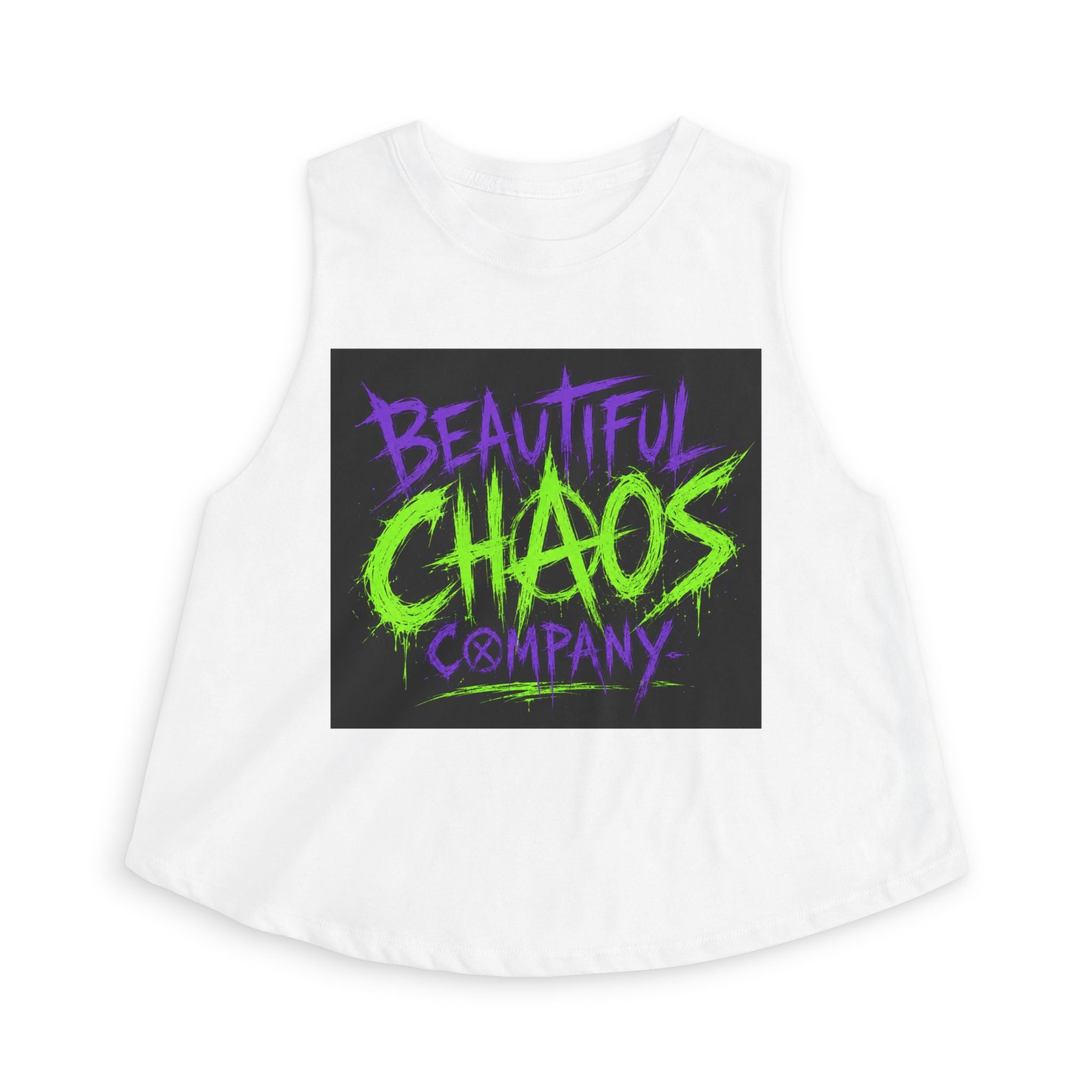 Beautiful Chaos Company Crop Top — Neon Punk Graphic Women's Tank