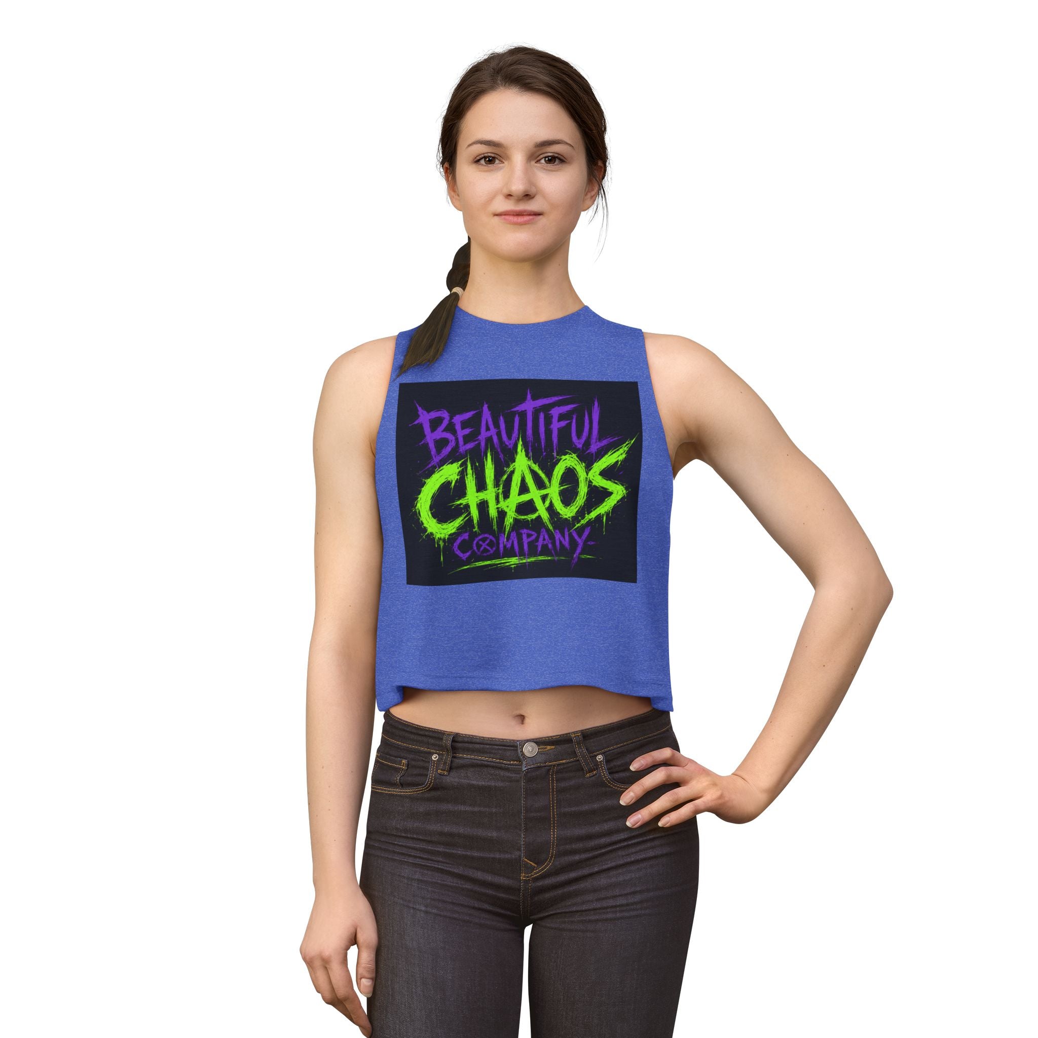 Beautiful Chaos Company Crop Top — Neon Punk Graphic Women's Tank