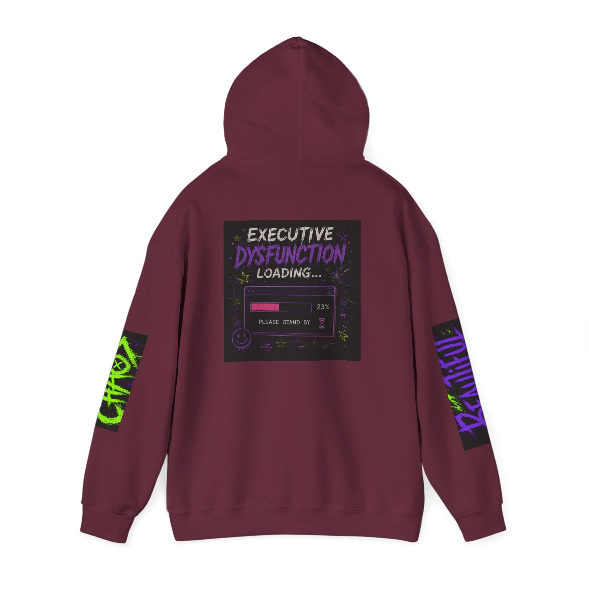 Hoodie — "Beautiful Chaos Company" Graphic Pullover (Executive Dysfunction Loading)