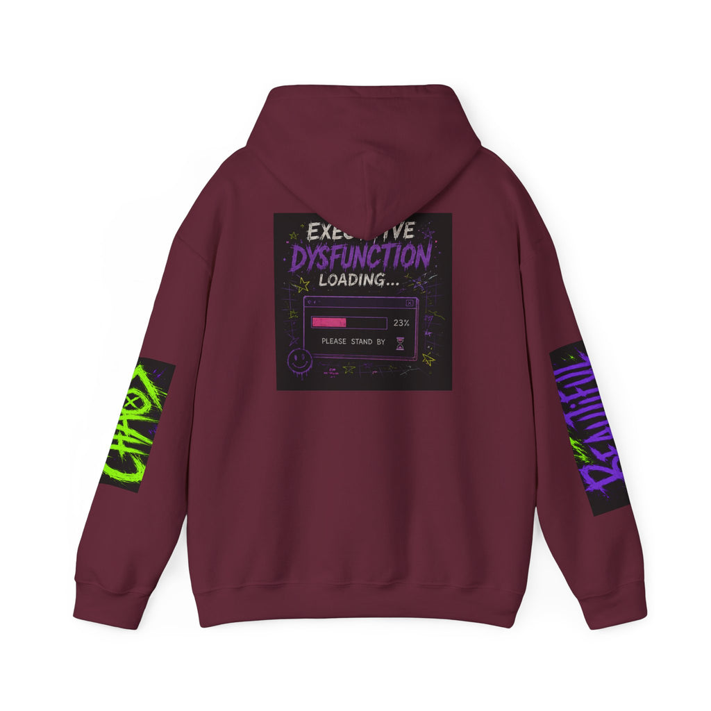 Hoodie — "Beautiful Chaos Company" Graphic Pullover (Executive Dysfunction Loading)