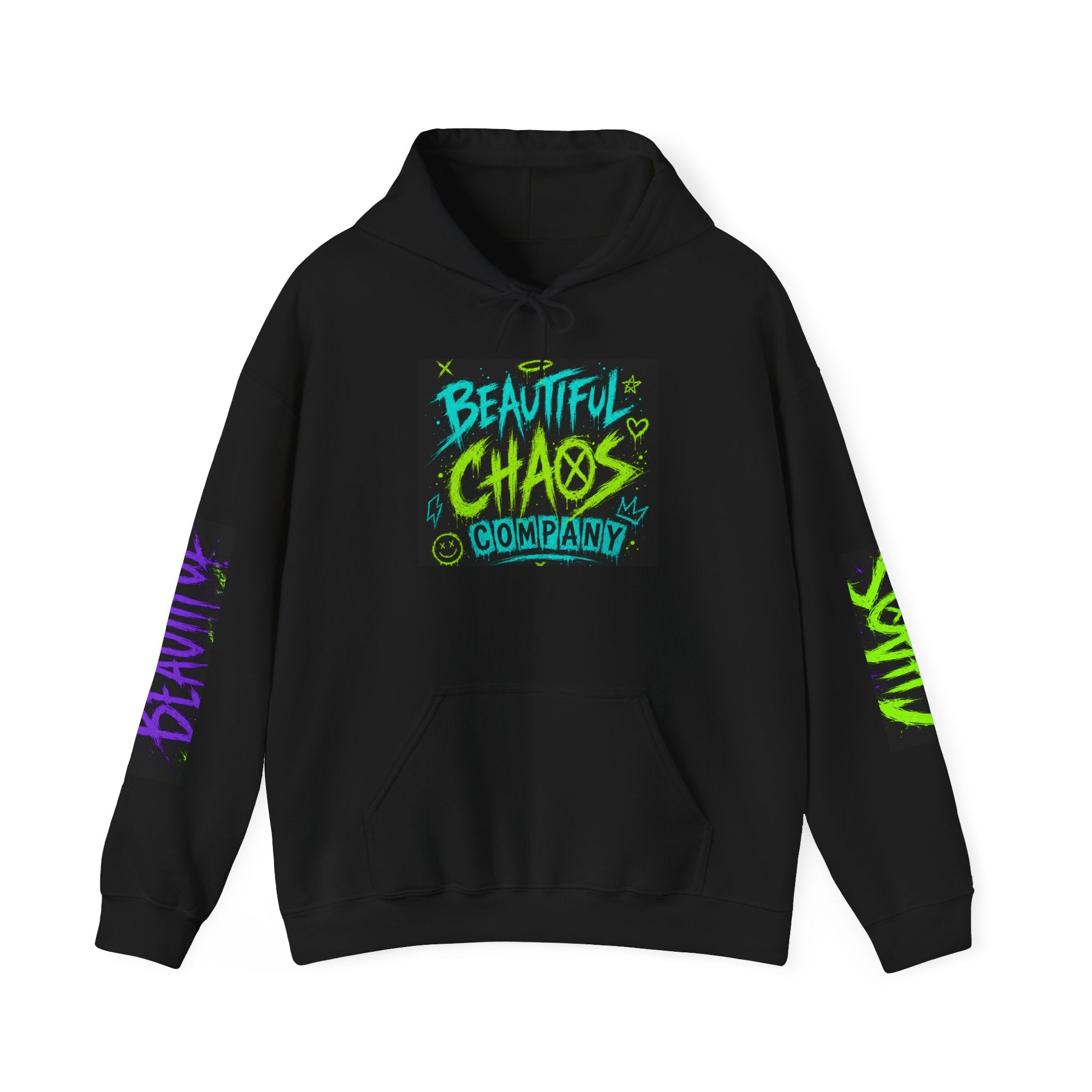 Hoodie — "Beautiful Chaos Company" Graphic Pullover (Executive Dysfunction Loading)