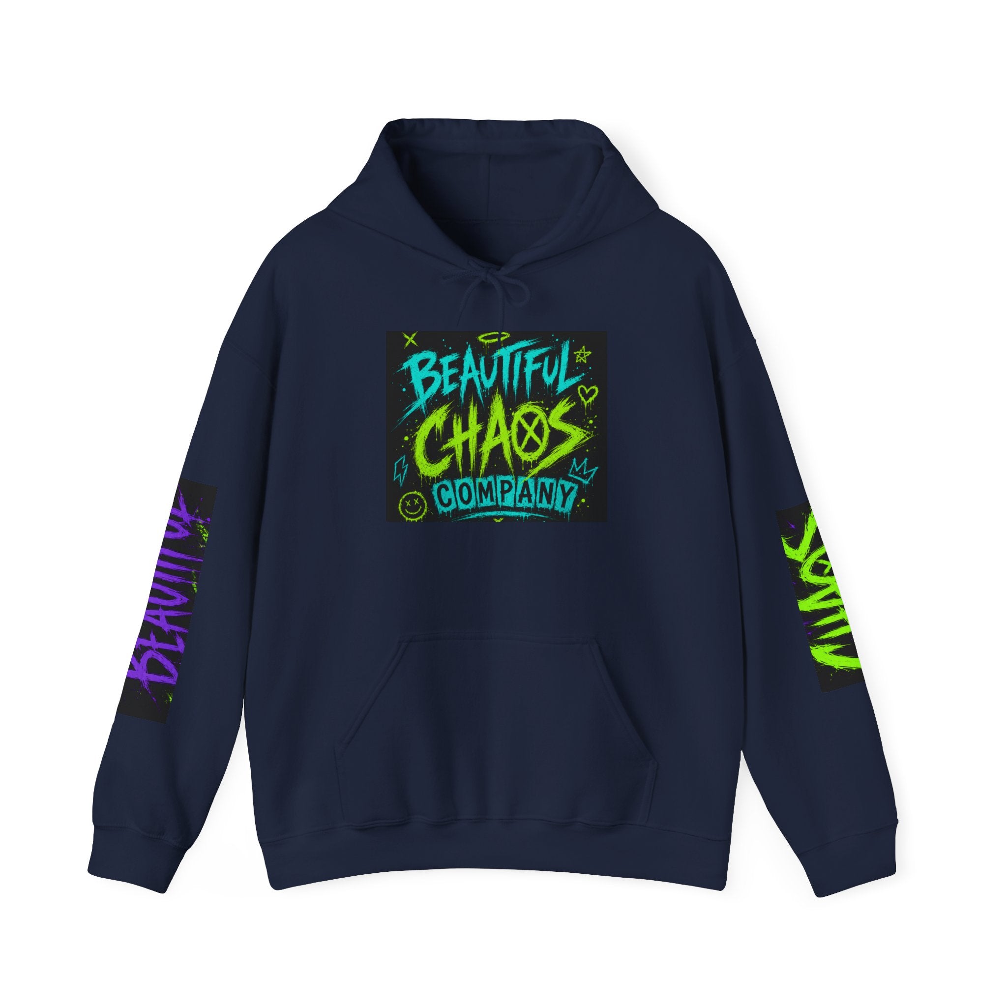 Hoodie — "Beautiful Chaos Company" Graphic Pullover (Executive Dysfunction Loading)