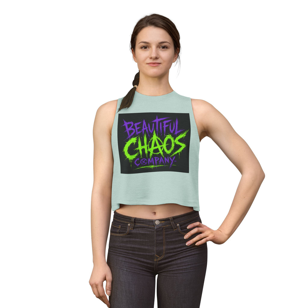 Beautiful Chaos Company Crop Top — Neon Punk Graphic Women's Tank