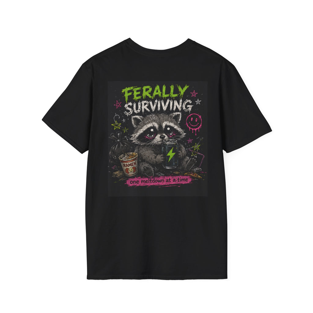 Beautiful Chaos Company T‑Shirt — Ferally Surviving Raccoon Graphic Tee